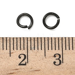 304ステンレススチールオープン丸カン  イオンプレーティング（ip）  丸いリング  ブラック  20ゲージ  5x0.8mm  内径：3.4mm&nbsp;STAS-R060-5x0.8-EB