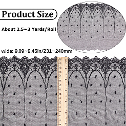Tissu de tulle en maille de polyester à motif de fleurs&nbsp;DIY-WH0308-323A
