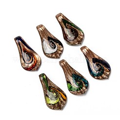 Ручной золотой песок Lampwork большие кулоны LAMP-S081-4-B