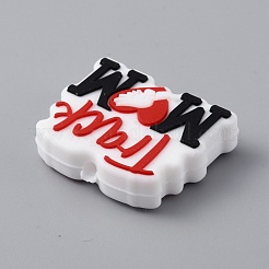 Perline in silicone per mamma traccia di parole&nbsp;SIL-WH0002-91