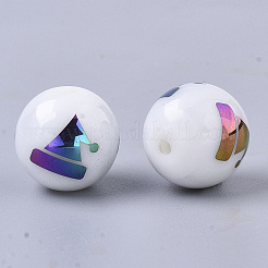 Рождественские непрозрачные стеклянные бусины&nbsp;LS-X-EGLA-R113-05D