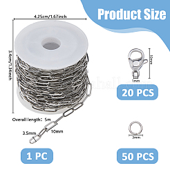 Наборы для изготовления ювелирных изделий из цепочек-скрепок из нержавеющей стали 304 своими руками&nbsp;DIY-DC0003-66