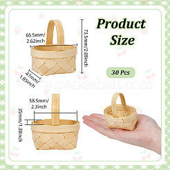 30 шт. мини-модель плетеной бамбуковой корзины&nbsp;AJEW-AR0005-18