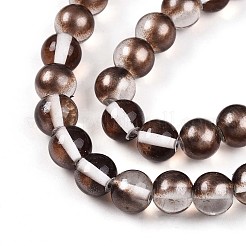 Запекание окрашенные прозрачные стеклянные бусины нити DGLA-N011-8mm-09