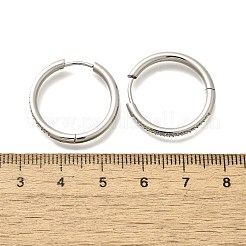 Серьги-кольца Huggie Hoop из нержавеющей стали 304 с микропаве из прозрачных кубических цирконий EJEW-C096-01H-P01