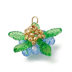 Стекло с круглыми ракушечными жемчужинами и акриловыми подвесками и латунными бусинами&nbsp;PALLOY-MZ00646-01