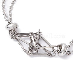 Устойчивый к потускнению 201 нержавеющая сталь макраме мешочек плетеный держатель драгоценных камней изготовление браслета&nbsp;BJEW-JB09620-02