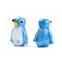 手作りランプワークビーズ  ペンギンチャーム  ライトスカイブルー  21.5~22x16~16.5x13~14mm  穴：1.4~1.6mm&nbsp;LAMP-T022-03A-04
