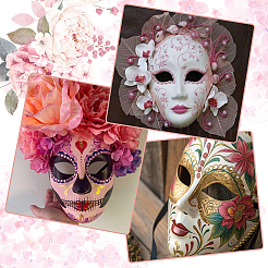 3 шт. пустая человеческая маска&nbsp;AJEW-SP0003-95B