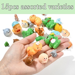15шт 15 стиля смоляные 3D фигурки животных&nbsp;RESI-YW0001-94