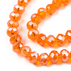 Стеклянные бусины с гальваническим покрытием  EGLA-A034-T4mm-A23