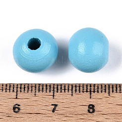 Sprühlackierte runde Perlen aus natürlichem Schima-Holz&nbsp;WOOD-A018-12mm-09