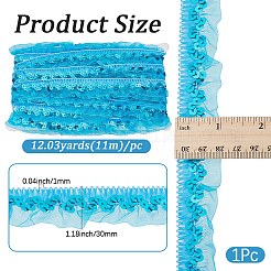 Bordure en dentelle plissée chinlon&nbsp;OCOR-WH20012-21I