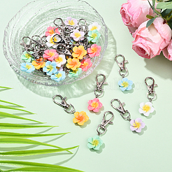 30 шт. 6-х цветные подвесные украшения из смоляных цветов&nbsp;HJEW-YW00140