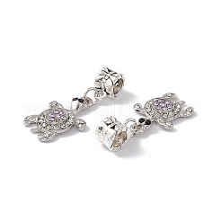 Charms pendenti europei con strass in lega di tartaruga&nbsp;ALRI-E002-01AS-03