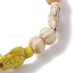 Эластичные браслеты с бисером и синтетическим бирюзовым красителем Beach Turquoise&nbsp;BJEW-JB10296-01