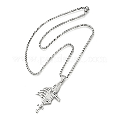 201 нержавеющая сталь египетский древний крест Анубис Анка подвеска коробка цепи ожерелья STAS-D196-05P
