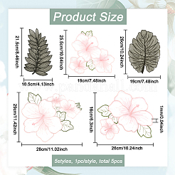 5 Stück Organza-Blume und -Blatt.&nbsp;DIY-WH0622-250