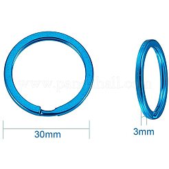 メッキされた鉄のキー留め具のパーツ  キーチェーンリングのパーツ  ミックスカラー  30~33x2~3mm  10個/カラー  50個/箱&nbsp;KEYC-PH0001-14