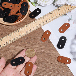 50 шт. 2-цветная овальная пряжка из искусственной кожи&nbsp;FIND-CL0001-58