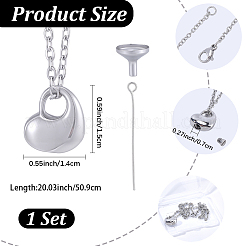 Collier avec pendentif en forme de cœur en acier inoxydable 304 pour cendres&nbsp;NJEW-CN0001-20P