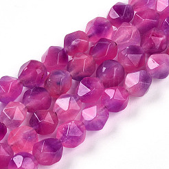 Окрашенные природные белый нефрит бисер пряди&nbsp;G-T139-8mm-45M