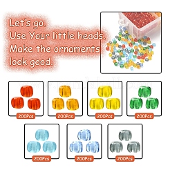 1400шт 7 цвета стеклянный бисер&nbsp;SEED-YW0001-81