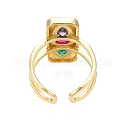 Прямоугольное открытое кольцо-манжета из кубического циркония RJEW-N037-015-03LG