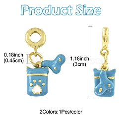 2 шт. 2 цвета латунная эмаль европейские подвески-шармы KK-FS0001-82