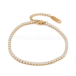 Bracelets de tennis pour femmes en acier inoxydable 304 sertis de micro-pavés de zirconiums cubiques&nbsp;LS-BJEW-A146-01G