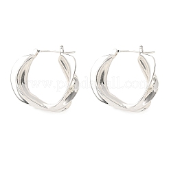 Латунные серьги-кольца EJEW-A143-15S