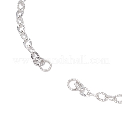 2 шт. 2 цвета 304 нержавеющая сталь текстурированный кабель цепь слайдер браслет изготовление AJEW-JB01343