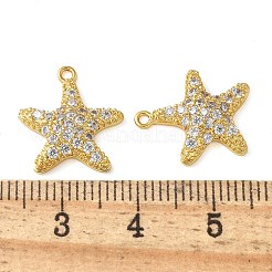 Pendentifs avec zircon cubiques à micro-pavés en laiton&nbsp;KK-C086-08G