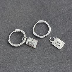 Серьги-кольца прямоугольник s925 из стерлингового серебра KF9307-2