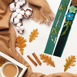 Бархатные кружевные ленты ручной работы с цветочной вышивкой SRIB-WH0011-077B