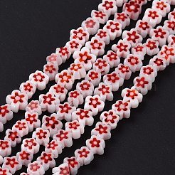Millefiori a mano fili di perline di vetro&nbsp;LAMP-J035-4mm-62