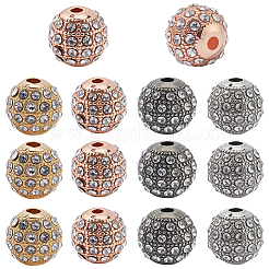 20 шт. 4-х цветные бусины из сплава со стразами&nbsp;FIND-PA0001-20