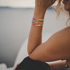 Плетеный браслет из бисера с кристаллами и стразами&nbsp;BJEW-SW00037-05