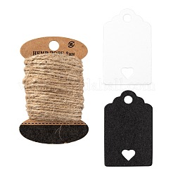 Rettangolo 200 pz 2 colori con etichette regalo in carta cuore&nbsp;CDIS-LS0001-02