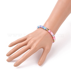 Braccialetti elastici perline heishi in argilla polimerica&nbsp;BJEW-JB05740