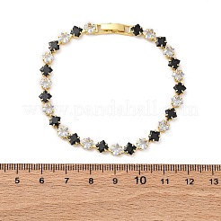 Латунные ромбовидные кубические циркониевые ожерелья-чашки для женщин NJEW-U033-01G-03