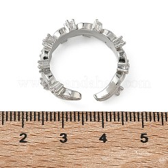 Messing Micro Pave Zirkonia Manschette offene Ringe&nbsp;RJEW-C163-10P