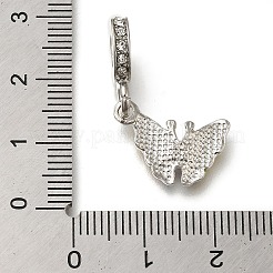 ラックメッキ合金エナメルヨーロッパダングルチャーム  クリスタルラインストーン付き蝶の大きな穴ペンダント  プラチナ  カメリア  29mm  穴：4.5mm  蝶：16.5x13x2.5mm&nbsp;PALLOY-A009-15P-02