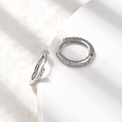 Латунные микро проложить серьги обруча кубического циркония EJEW-P322-01P