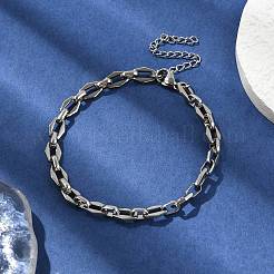 Браслеты из нержавеющей стали 304 с цепочками для мужчин и женщин BJEW-D042-26P