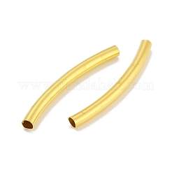 真鍮製カーブチューブビーズ  カドミウムフリー＆鉛フリー  ゴールドカラー  35x3mm  穴：2.5mm&nbsp;KK-B120-04A-G