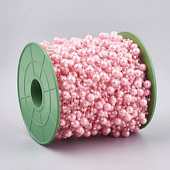 Абс пластика имитация жемчуга бисером отделка гирляндой&nbsp;AJEW-S071-01D