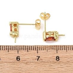 Messing Mikro pflastern kubischen Zirkonoxid Ohrring Zubehör&nbsp;KK-D226-10G-02