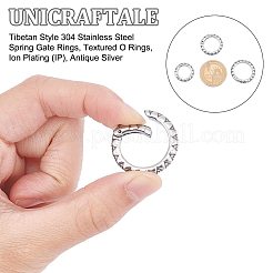 3 шт. 3 размера пружинных затворных колец из нержавеющей стали 304 в тибетском стиле STAS-UN0041-75