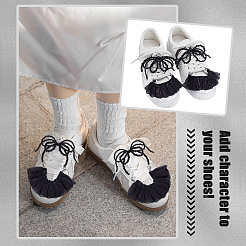 Подвески для обуви из искусственного жемчуга и полиэстеровые плиссированные подвески украшения&nbsp;HJEW-GA00018